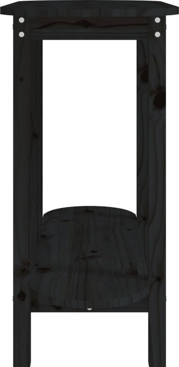 vidaXL Stolik konsolowy, czarny, 110x40x80 cm, lite drewno sosnowe