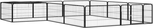 vidaXL vidaXL Kojec dla psa, 12 panele, czarny, 100x50 cm, stal