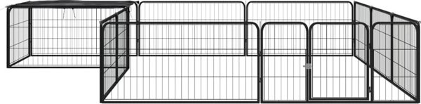 vidaXL vidaXL Kojec dla psa, 12 panele, czarny, 100x50 cm, stal