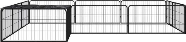 vidaXL vidaXL Kojec dla psa, 12 panele, czarny, 100x50 cm, stal