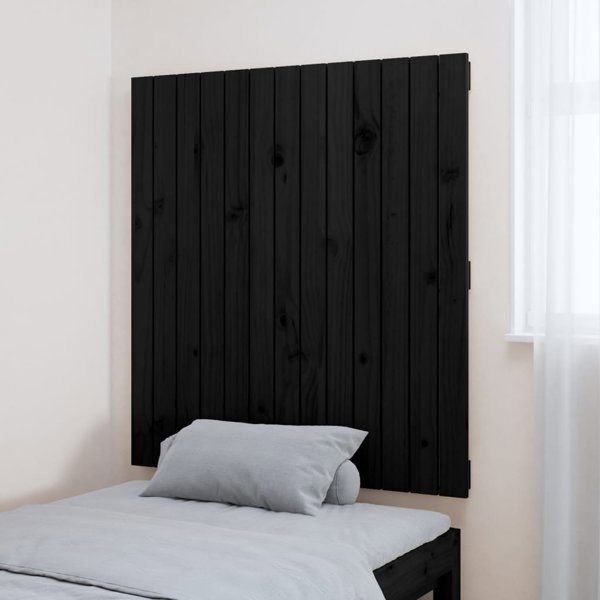 vidaXL κεφαλάρι κρεβατιού, μαύρο, 82,5x3x90 cm, μασίφ πεύκο