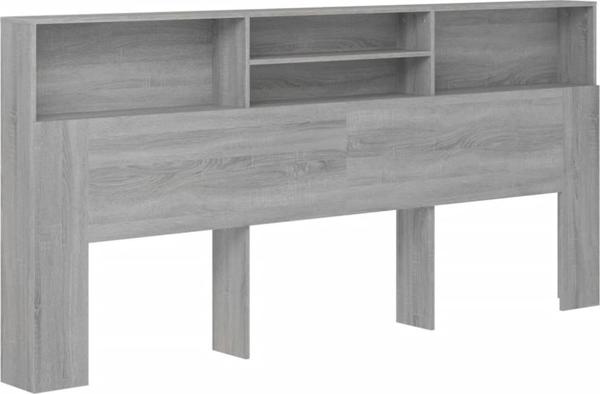 vidaXL Κεφαλάρι κρεβατιού με ράφια, γκρι δρυς Sonoma, 220x19x103,5 cm