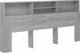 vidaXL Κεφαλάρι κρεβατιού με ράφια, γκρι δρυς Sonoma, 220x19x103,5 cm