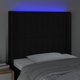vidaXL Zaglowek do lozka z LED, czarny, 103x16x118/128 cm, tkanina