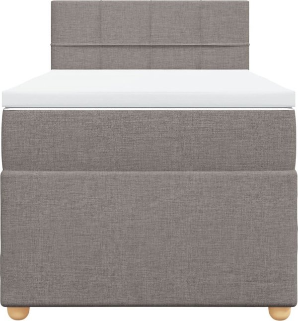 vidaXL Κρεβάτι Continental με στρώμα, ταουπέ, ύφασμα, 100x200 εκ.