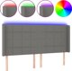 vidaXL Κεφαλάρι κρεβατιού με LED, σκούρο γκρι, 203x16x118/128 cm, ύφασμα