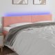 vidaXL vidaXL Κεφαλάρι κρεβατιού με LED, ροζ, 160x5x78/88 cm, βελούδο