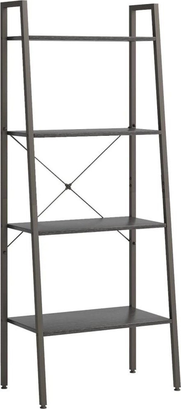 vidaXL Ράφι σκάλα με 4 ράφια, μαύρο, 56x35x140 cm