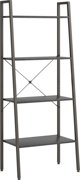 vidaXL Ράφι σκάλα με 4 ράφια, μαύρο, 56x35x140 cm