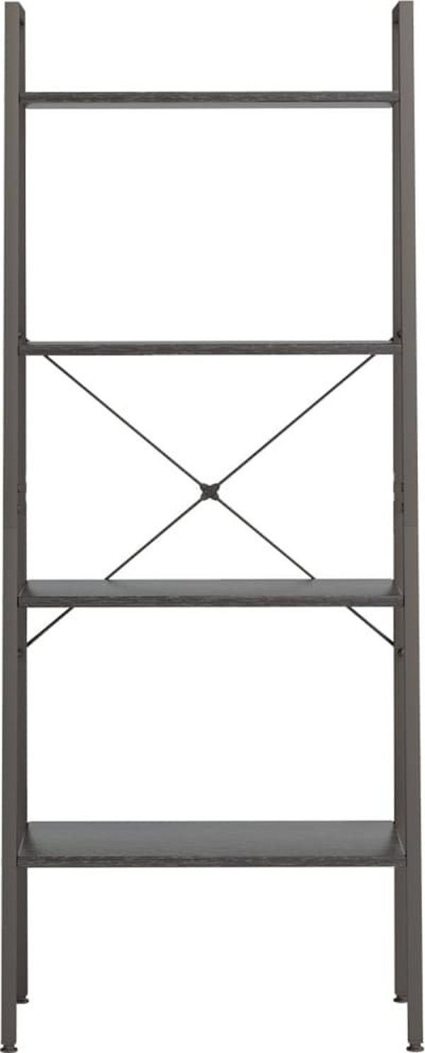 vidaXL Ράφι σκάλα με 4 ράφια, μαύρο, 56x35x140 cm