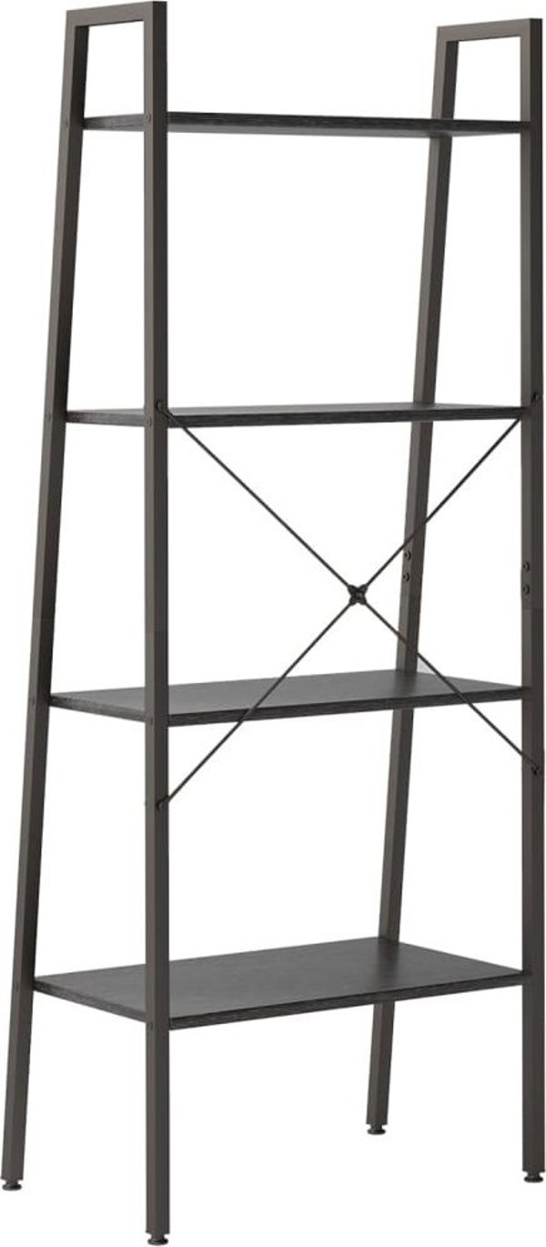 vidaXL Ράφι σκάλα με 4 ράφια, μαύρο, 56x35x140 cm
