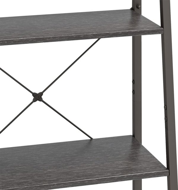 vidaXL Ράφι σκάλα με 4 ράφια, μαύρο, 56x35x140 cm