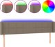vidaXL Zaglowek do lozka z LED, taupe, 183x16x78/88 cm, tkanina