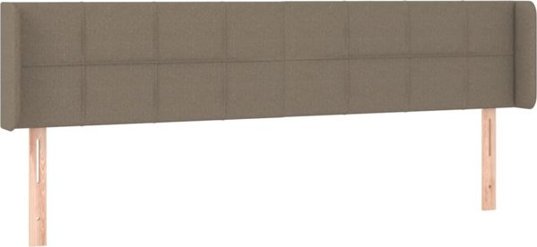 vidaXL Zaglowek do lozka z LED, taupe, 183x16x78/88 cm, tkanina