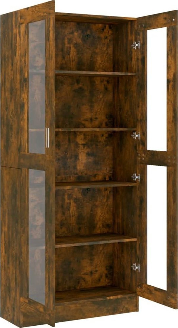 vidaXL Βιτρίνα, καπνιστή δρυς, 82,5x30,5x185,5 εκ
