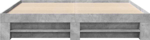 vidaXL Κορνίζα Κρεβατιού 200x200 cm, Γκρι Σκυροδέματος, Ξύλινο Σύνθετο Υλικό