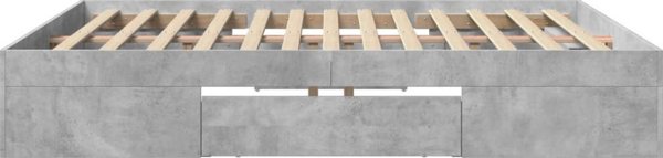 vidaXL Κορνίζα Κρεβατιού 200x200 cm, Γκρι Σκυροδέματος, Ξύλινο Σύνθετο Υλικό