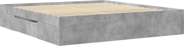 vidaXL Κορνίζα Κρεβατιού 200x200 cm, Γκρι Σκυροδέματος, Ξύλινο Σύνθετο Υλικό