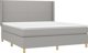 vidaXL Κρεβάτι κοντινεντάλ με στρώμα, ανοιχτό γκρι, 160x200cm, ύφασμα