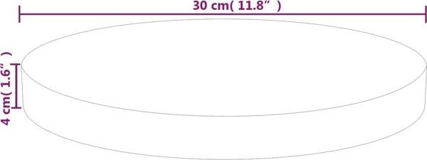 vidaXL Στρογγυλό τραπέζι για τραπεζάκι, 30x4 εκ, ακατέργαστο δρυς ξύλο