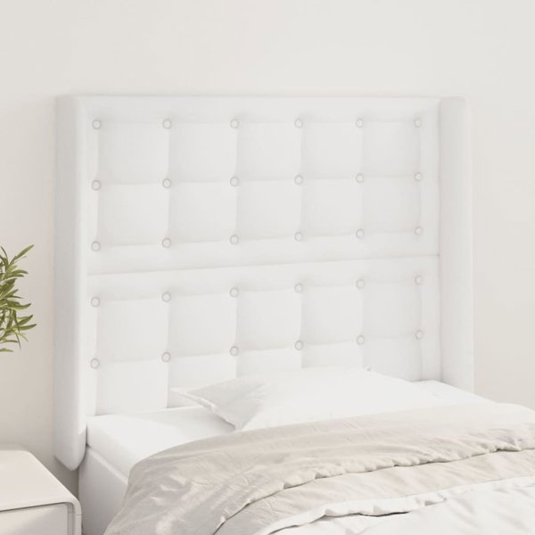 vidaXL Κεφαλάρι uszak λευκό 103x16x118/128 cm τεχνητό δέρμα