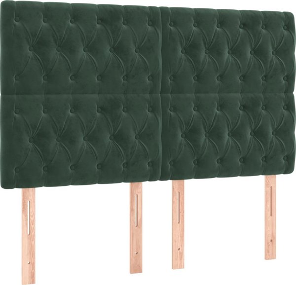 vidaXL Κρεβάτι Kontynentalne με Στρώμα, Σκουρό Πράσινο, 160x200 cm