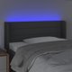 vidaXL Zaglowek do lozka z LED, ciemnoszary, 103x16x78/88 cm, tkanina