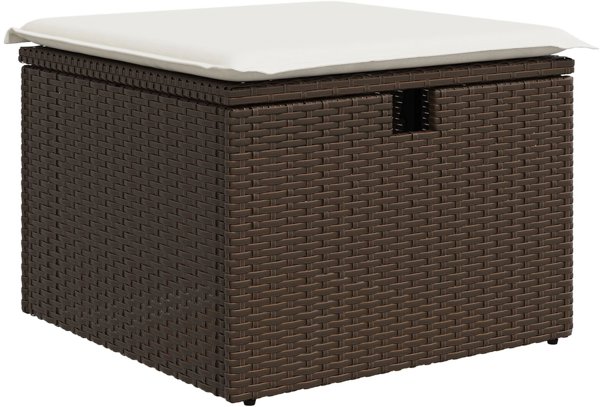 vidaXL Set 9 Kommation Sofon Kipou me Maxilaria Kafe Polyratan