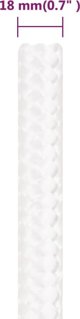 vidaXL Linka ζελάρσκα, λευκή ομοιόμορφη, 18 mm, 50 m, πολυπροπυλένιο