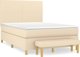 vidaXL Κρεβάτι Continental με Στρώμα Κρεμ 140x200 cm Καμβάς