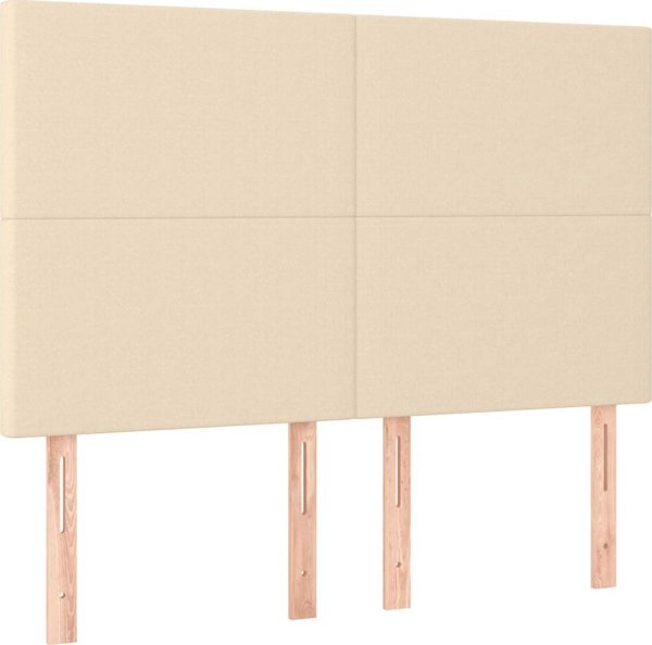 vidaXL Κρεβάτι Continental με Στρώμα Κρεμ 140x200 cm Καμβάς