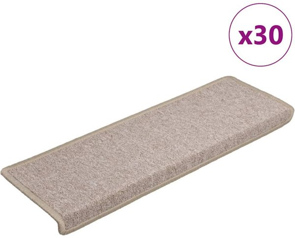 vidaXL Αυτοκόλλητα Πατάκια Σκάλας 30 τμχ, 65x21x4 εκ., Taupe