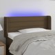vidaXL Zaglowek do lozka z LED, ciemnobrazowy, 83x16x78/88 cm, tkanina