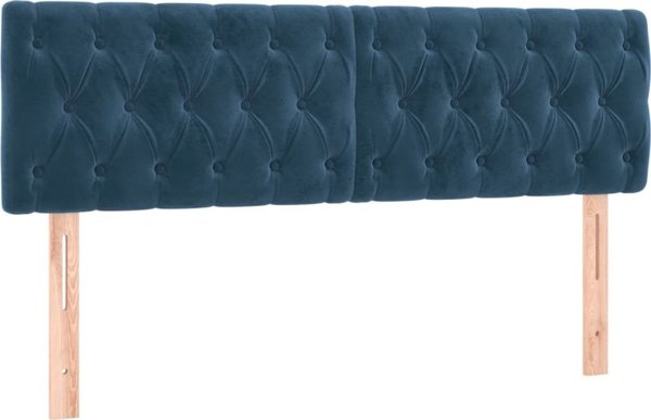 vidaXL Κρεβάτι kontynentalne με στρώμα, σκούρο μπλε, 140x200 cm