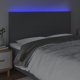 vidaXL Zaglowek do lozka z LED, ciemnoszary, 180x5x118/128 cm, tkanina