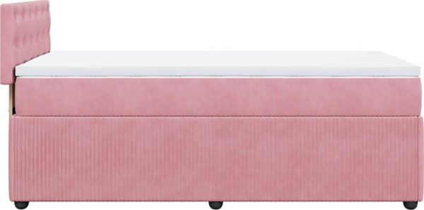 vidaXL Κρεβάτι Continental με στρώμα, ροζ, βελούδο, 80x200 εκ.
