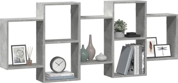 vidaXL Ράφι τοίχου χρώμα σκυροδέματος 159x18x65 εκ.