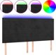 Κεφαλάρι κρεβατιού με LED vidaXL, μαύρο, 200x5x118/128 εκ., βελούδο