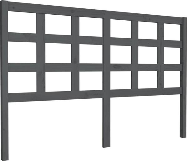 vidaXL Κεφαλάρι κρεβατιού, γκρι, 156x4x100 cm, ανοιχτό ξύλο πεύκου