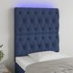 vidaXL Κορμός κεφαλής με LED, μπλε, 80x7x118/128 cm, ύφασμα