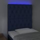 vidaXL Κορμός κεφαλής με LED, μπλε, 80x7x118/128 cm, ύφασμα