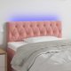 vidaXL Zaglowek do lozka z LED, rozowy, 90x7x78/88 cm, aksamit