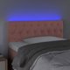 vidaXL Zaglowek do lozka z LED, rozowy, 90x7x78/88 cm, aksamit