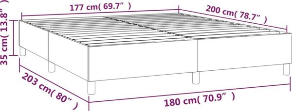 vidaXL Υφασμάτινο κρεβάτι κοντινεντάλ, κρεμ, 180x200 cm