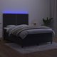 vidaXL Λειτουργικό κρεβάτι με στρώμα και LED, μαύρο βελούδο, 140x190 cm