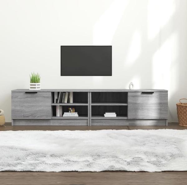 vidaXL Ντουλάπια τηλεόρασης, 2 τεμάχια, γκρι Sonoma δρυς, 80x35x36,5 cm