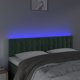 vidaXL κεφαλάρι κρεβατιού με LED, σκούρο πράσινο, 144x5x78/88 εκ, βελούδο