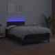 vidaXL Κρεβάτι κοντινένταλ με στρώμα και LED, μαύρο οικοδερμα, 120x200 cm