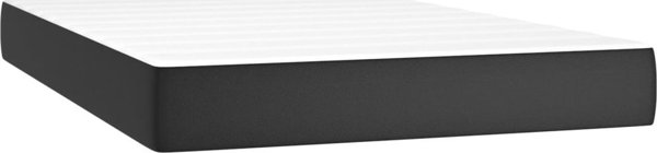 vidaXL Κρεβάτι κοντινένταλ με στρώμα και LED, μαύρο οικοδερμα, 120x200 cm