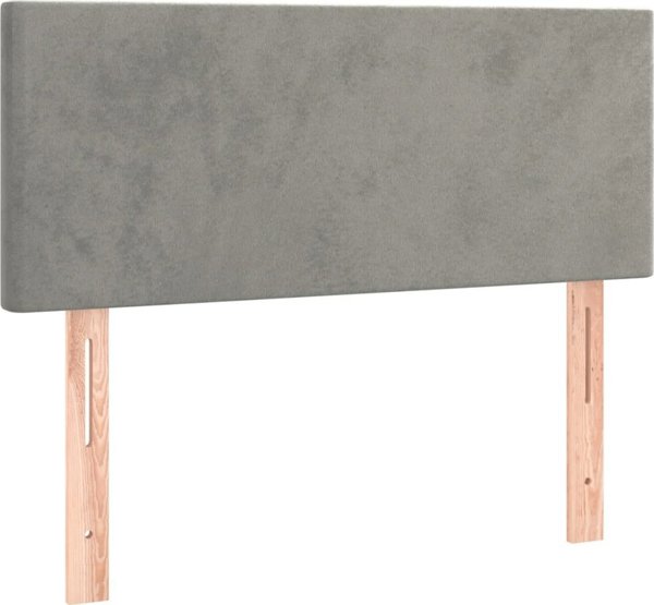 vidaXL Κοντινεντάλε Κρεβάτι 100x200cm Γκρι Βελούδο με LED